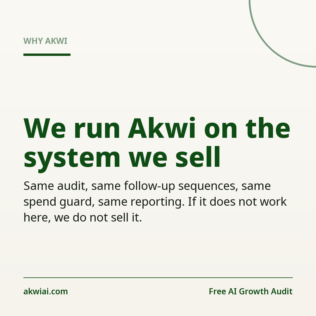 Akwi social post reading: We run Akwi on the system we sell